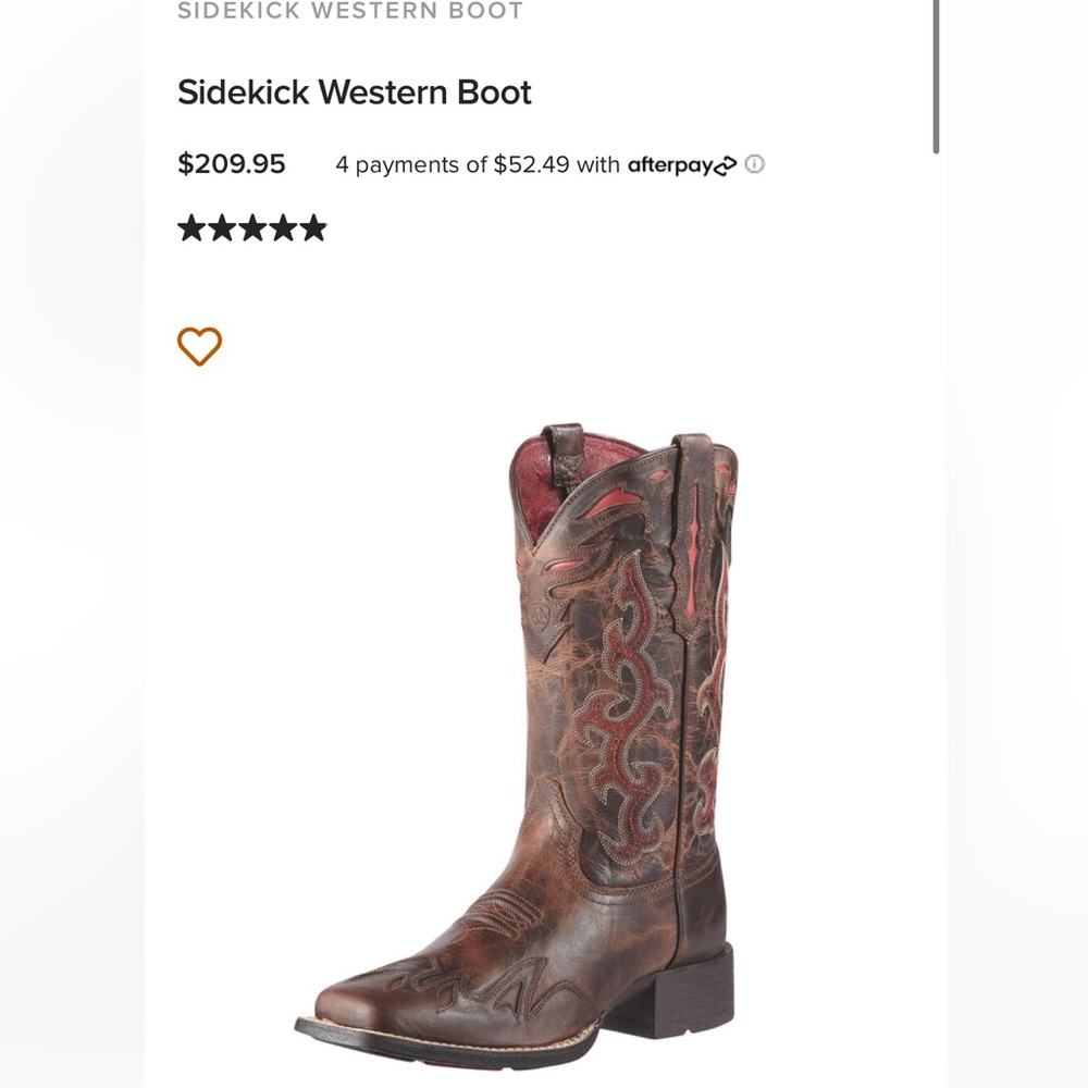Women’s Ariat Sidekick western boot size 9.5B